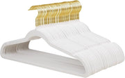 Kleerhangers in flanella - antislip e risparmio di spazio - 48 pezzi - bianchi