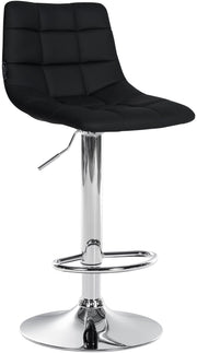 Sgabello Jerry in similpelle nero,cromo