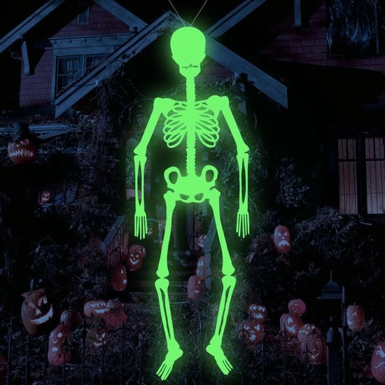 Decorazione per Halloween, testa di morto illuminata, scheletro 3D, scheletro illuminato, accessori per Halloween, casa degli orrori, Halloween, festa di tema spaventosa (32 cm)