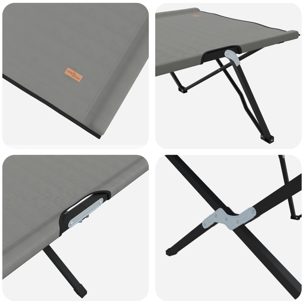 Lettino Sole Pieghevole con Borsa Grigia in Tessuto Oxford 600D