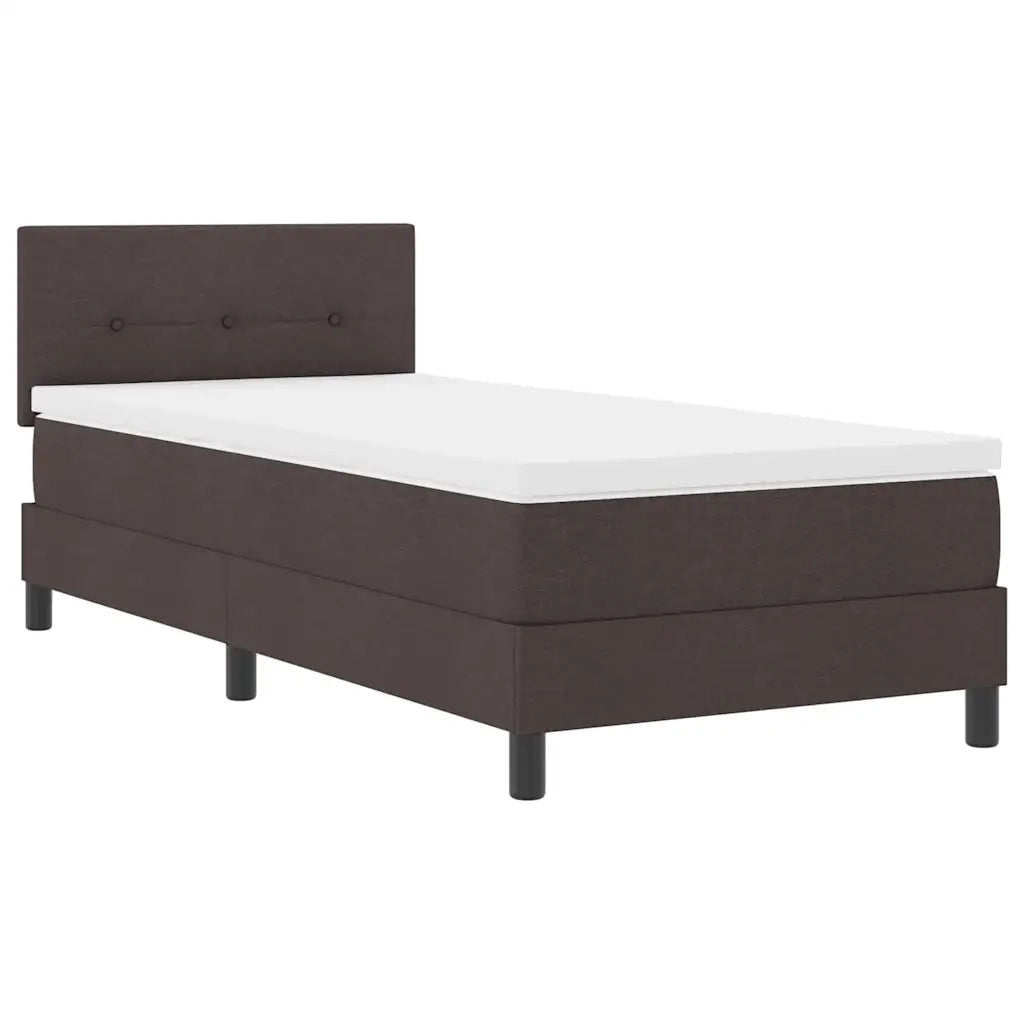 Letto a molle con materasso Marrone Scuro 80 x 200 cm Tessuto