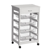 Carrello da cucina 4 cestini estraibili ed un cassetto Vesuvio colore bianco