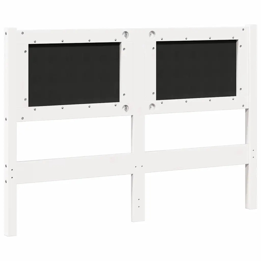 Testiera Altro Bianco 135 cm Legno di pino massello 878963