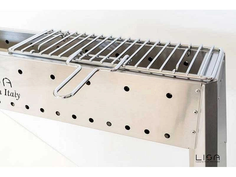 Griglietta in ferro cromato per barbecue con manico ripiegabile Lisa
