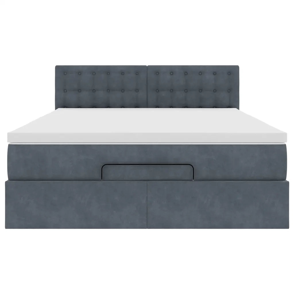 Struttura Letto Pouf con Materasso 140x190 cm Velluto 3311916
