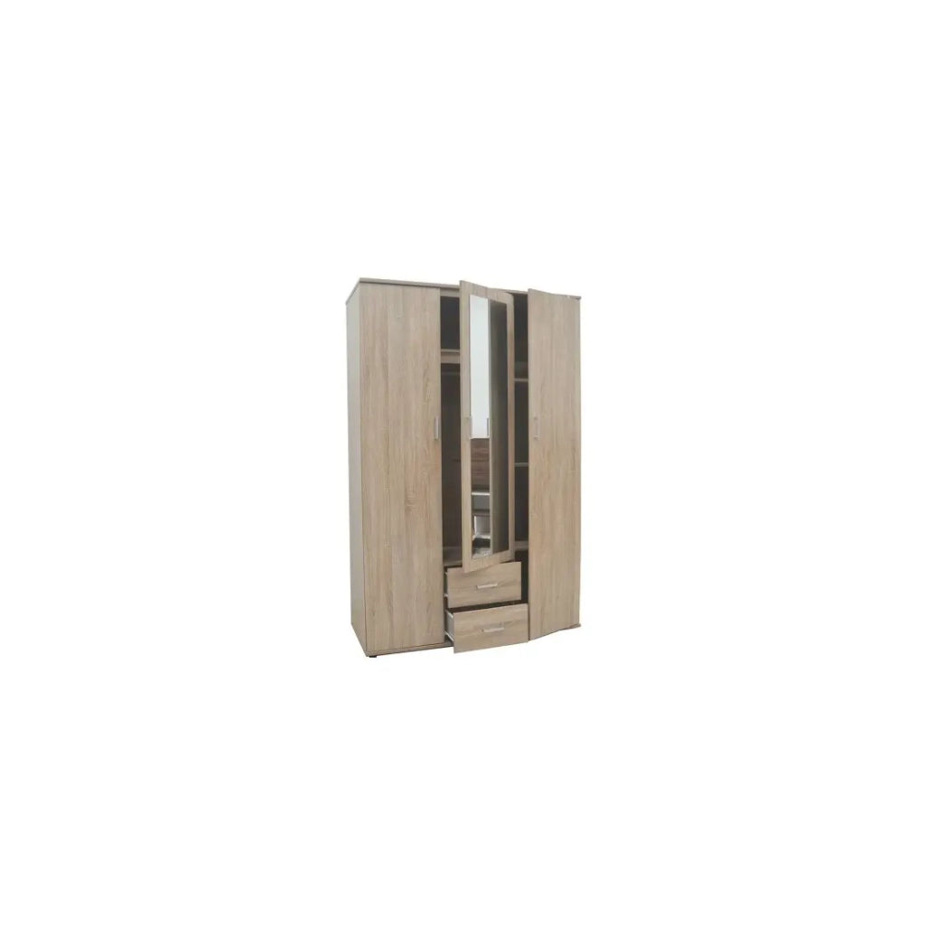 Armadio TOM 3 ante – Quercia Sonoma – Con specchio – L120 x H185 cm