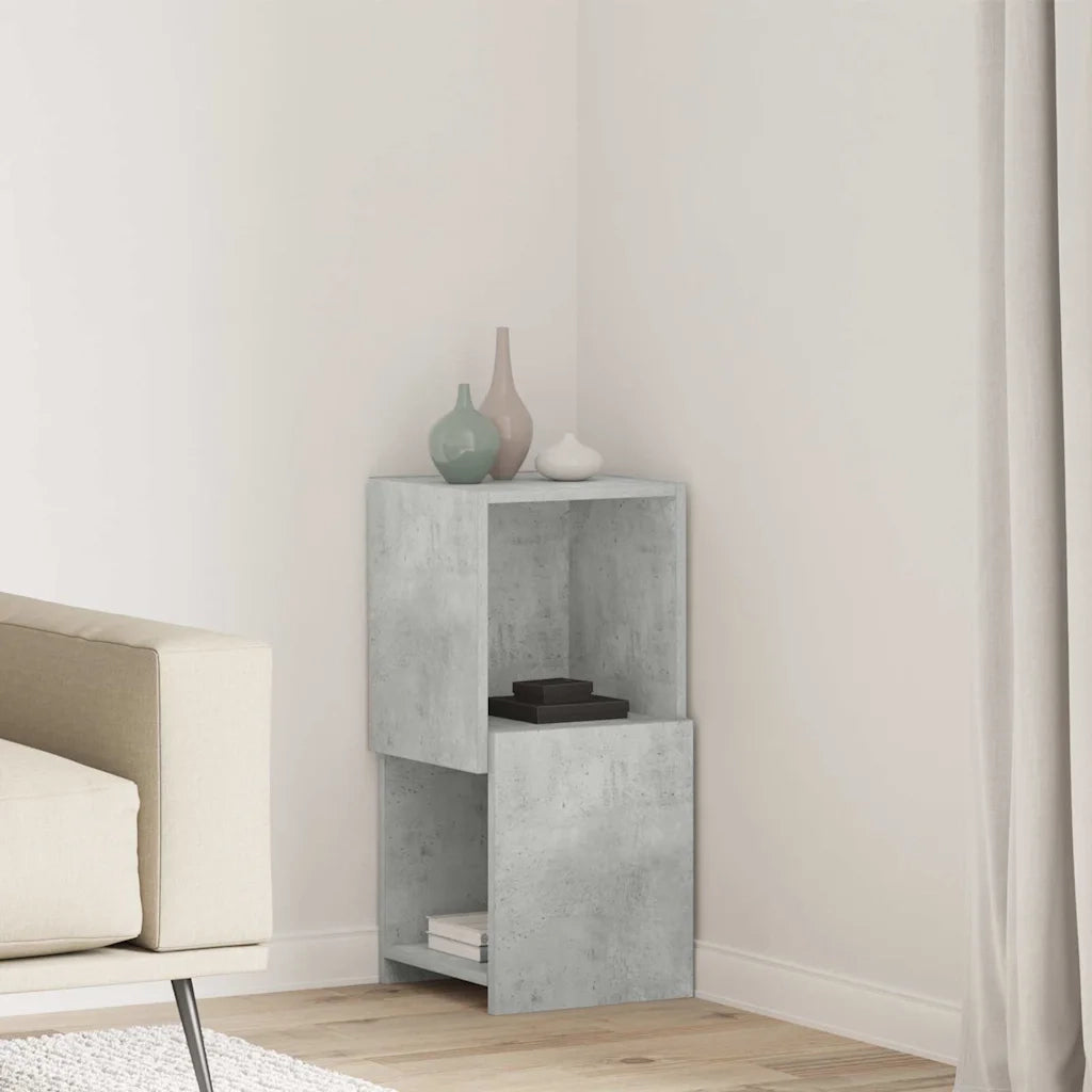 Mobile angolare Grigio cemento 30,5x30x65cm Legno multistrato