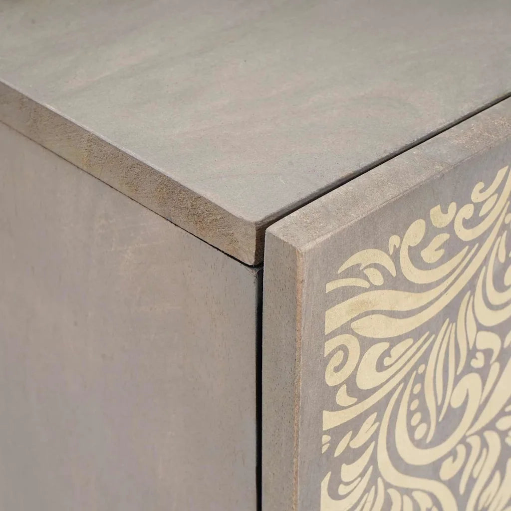 vidaXL Mobile da Bagno Grigio 38 x 33 x 58 cm Legno massello di mango