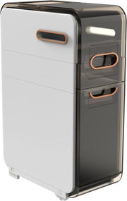 Cassa da bagno a 3 piani - Piccola cassa con ripiani - PP cassa di archiviazione libera - Carta igienica cassa da bagno - Cassa multifunzionale per bagno, cucina, soggiorno cassa da bagno alta
