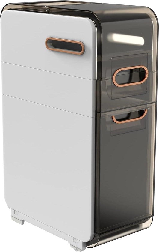 Cassa da bagno a 3 piani - Piccola cassa con ripiani - PP cassa di archiviazione libera - Carta igienica cassa da bagno - Cassa multifunzionale per bagno, cucina, soggiorno cassa da bagno alta