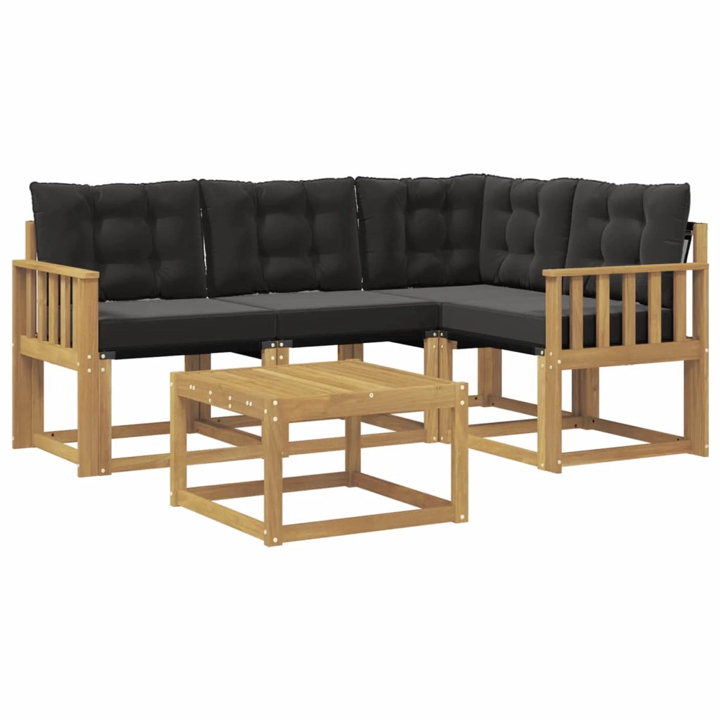 Set di divani da esterno 5 pz Bianco e Nero 3389450