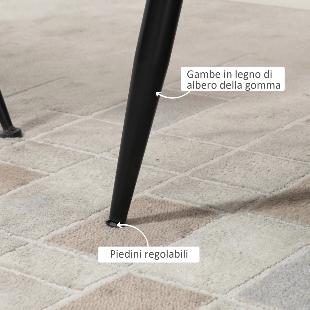 EasyComfort Divano 2 Posti in Velluto con Gambe in Metallo e Schienale a Conchiglia, 132x66x80cm, Grigio