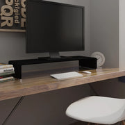 Mobile/Rialzo Porta TV in Vetro Nero 90x30x13 cm 244138