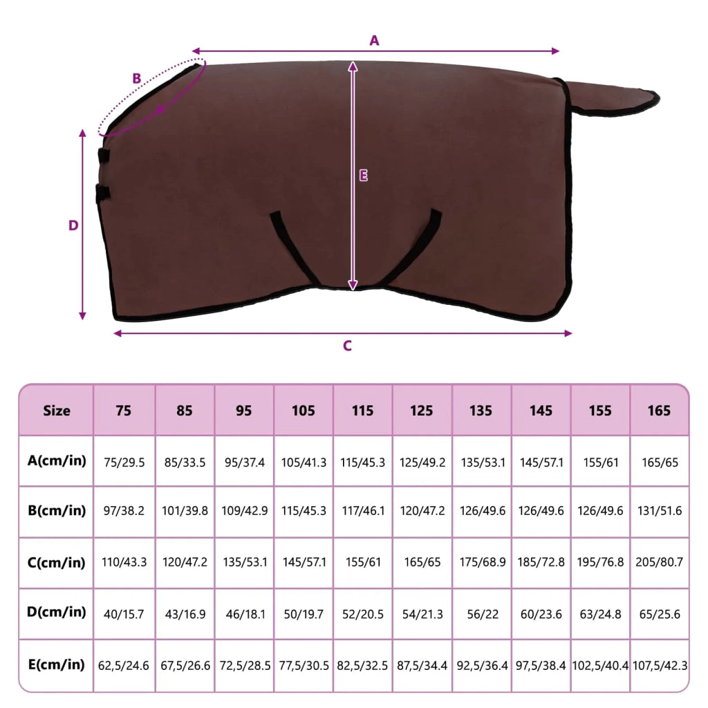 Coperta per Cavalli Marrone Scuro Completo 105 cm Poliestere CFW4344889