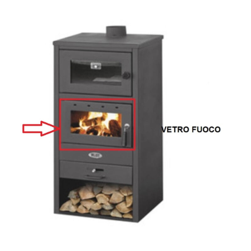 R VETRO FUOCO X STUFA LEGNA C/FORNO MOD. BLIST BR