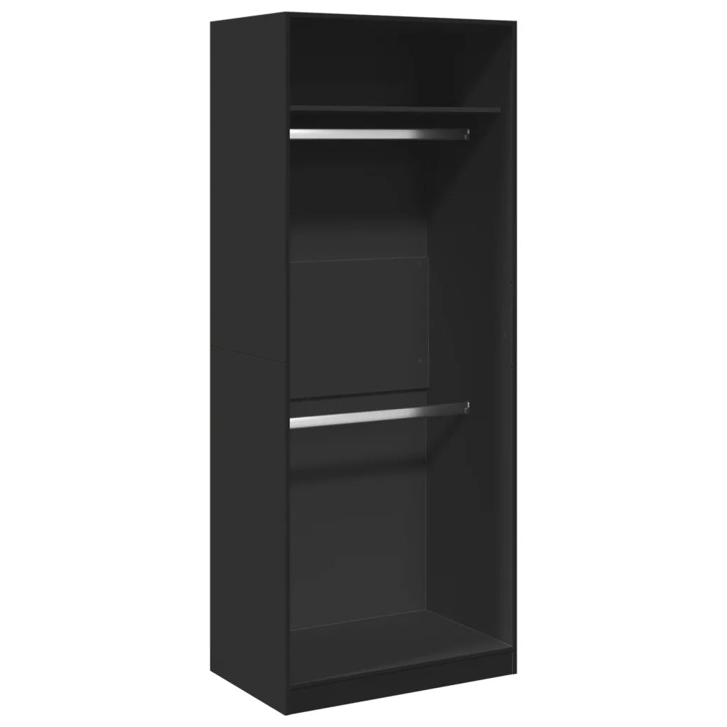 vidaXL Armadio Nero 80x50x200 cm in Legno Multistrato