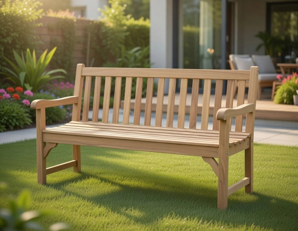 Panca 3 Posti da Giardino in Legno Teak Vorghini Lampedusa