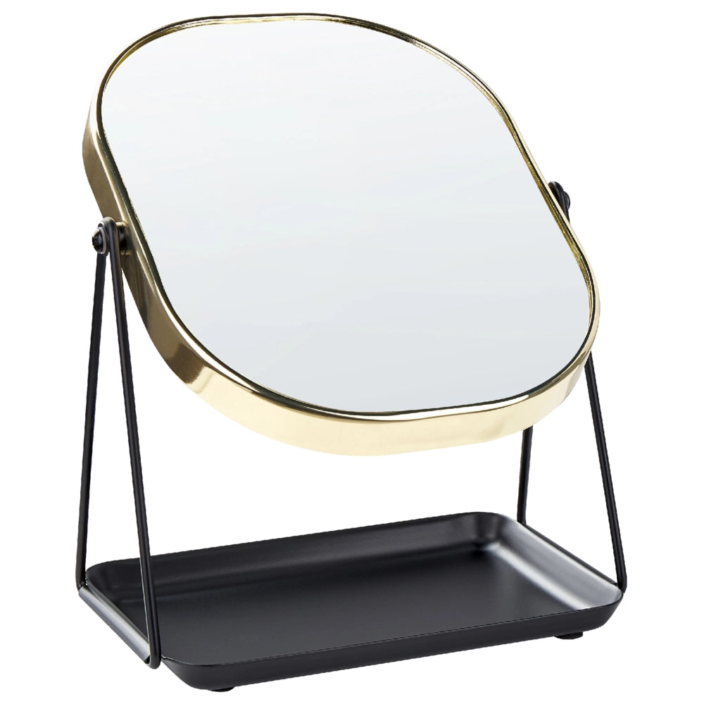 Specchio make up decorativo da tavolo oro 20 x 22 cm bagno camera da letto moderno