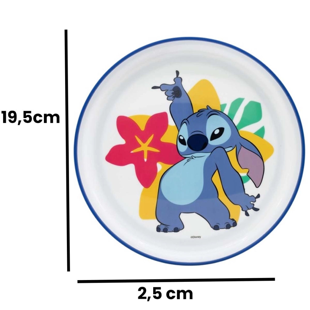 Piatto Antiscivolo per Bambini Microonde Stitch Bianco / Blu Disney
