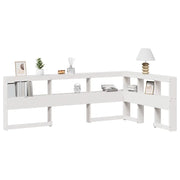 Testiera libreria a L-Testata contenitore Bianca 120 cm in Legno Massello di Pino