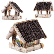 KADAX Grande mangiatoia per uccelli in legno da appendere, decorazione da giardino.