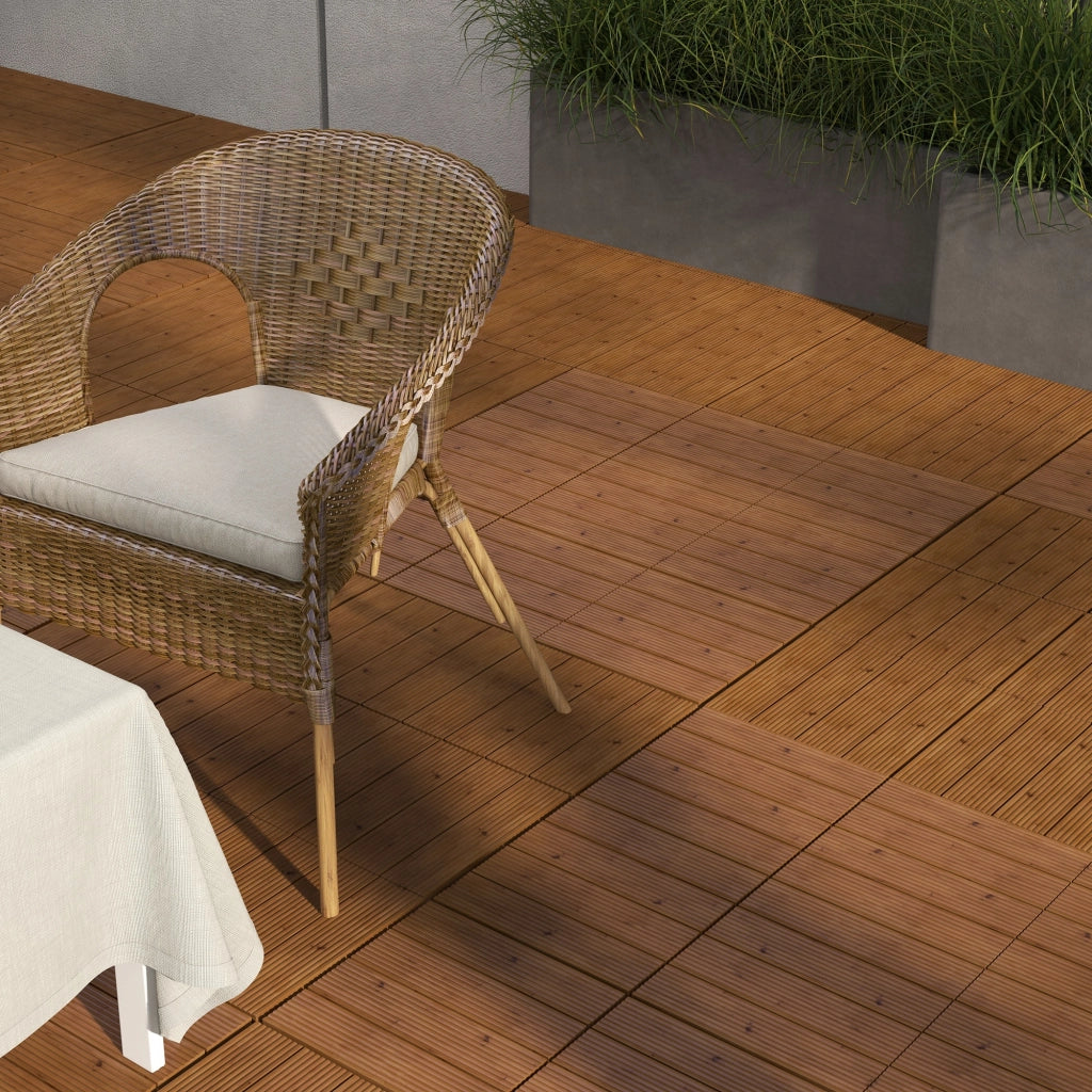 Griglia per Terrazzo ¨C zephmum ¨C Grigio, Polipropilene, 12 Pezzi