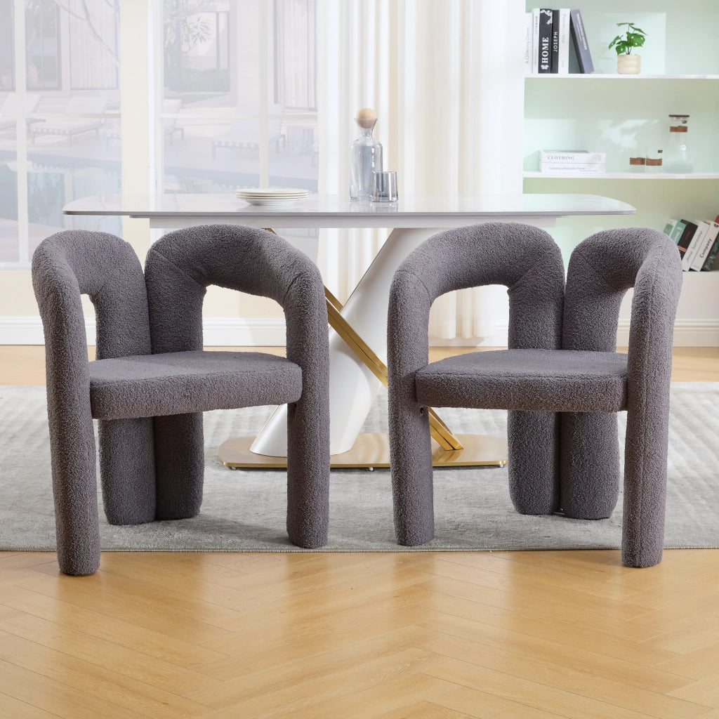 Poltrona Ergonomica in Tessuto Teddy ¨C MINIMAL ¨C Grigio, Design Moderno per Soggiorno