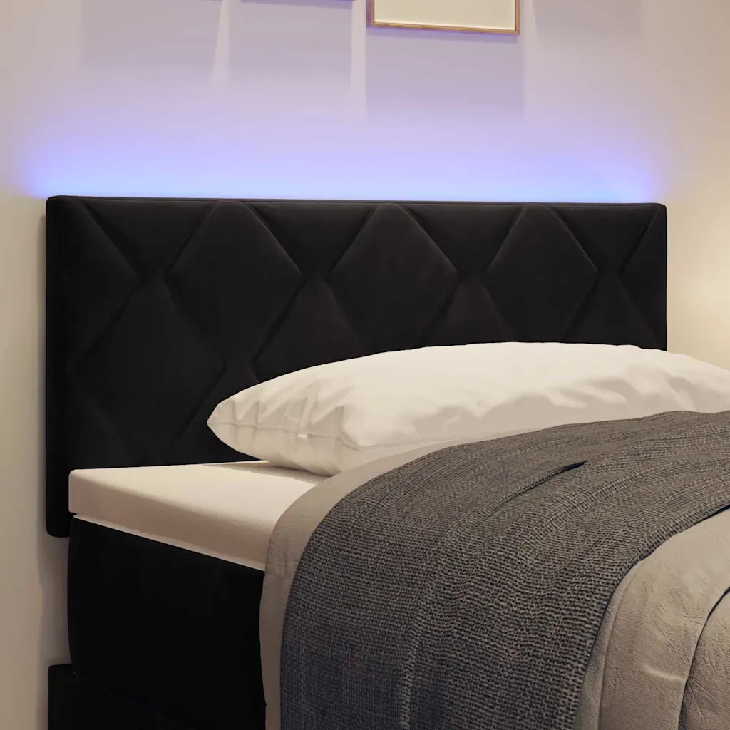 Testiera | Testata LED Nero 100 cm Velluto