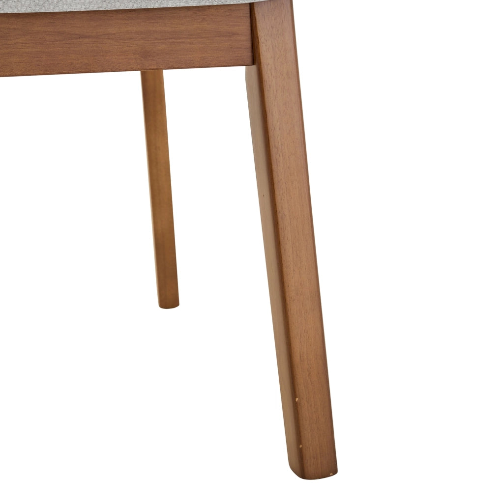 Set di 2 sedie da pranzo con schienale ovale e maniglia; legno; grigio