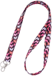 Lanyard Portatile con Tessuto di Cotone - Clip Metallica con Chiusura a Scatto - Lama Decorativa con Disegno a Tendenza - Materiale Duraturo - Clip Rotativo con Chiusura a Scatto