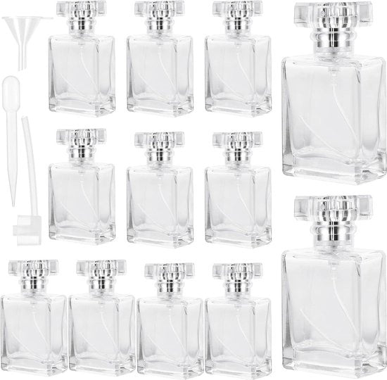 Set di atomizzatori di profumo in vetro resistenti all'urto da 30 ml - 12 pezzi per viaggi con secchio e boccia