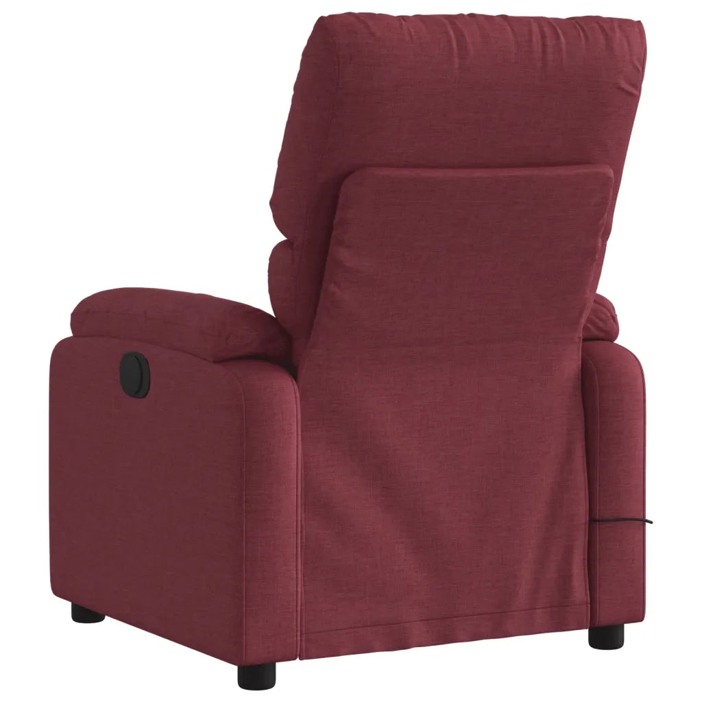 Divano Sedia-Poltrona Massaggiante Reclinabile Rosso Vino in Tessuto 662834