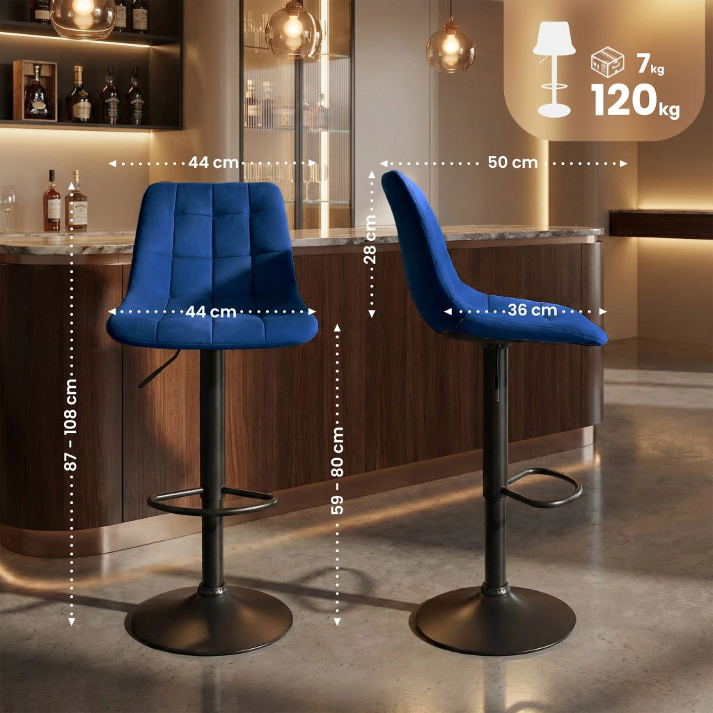 Sgabello da bar in velluto Mapun 2