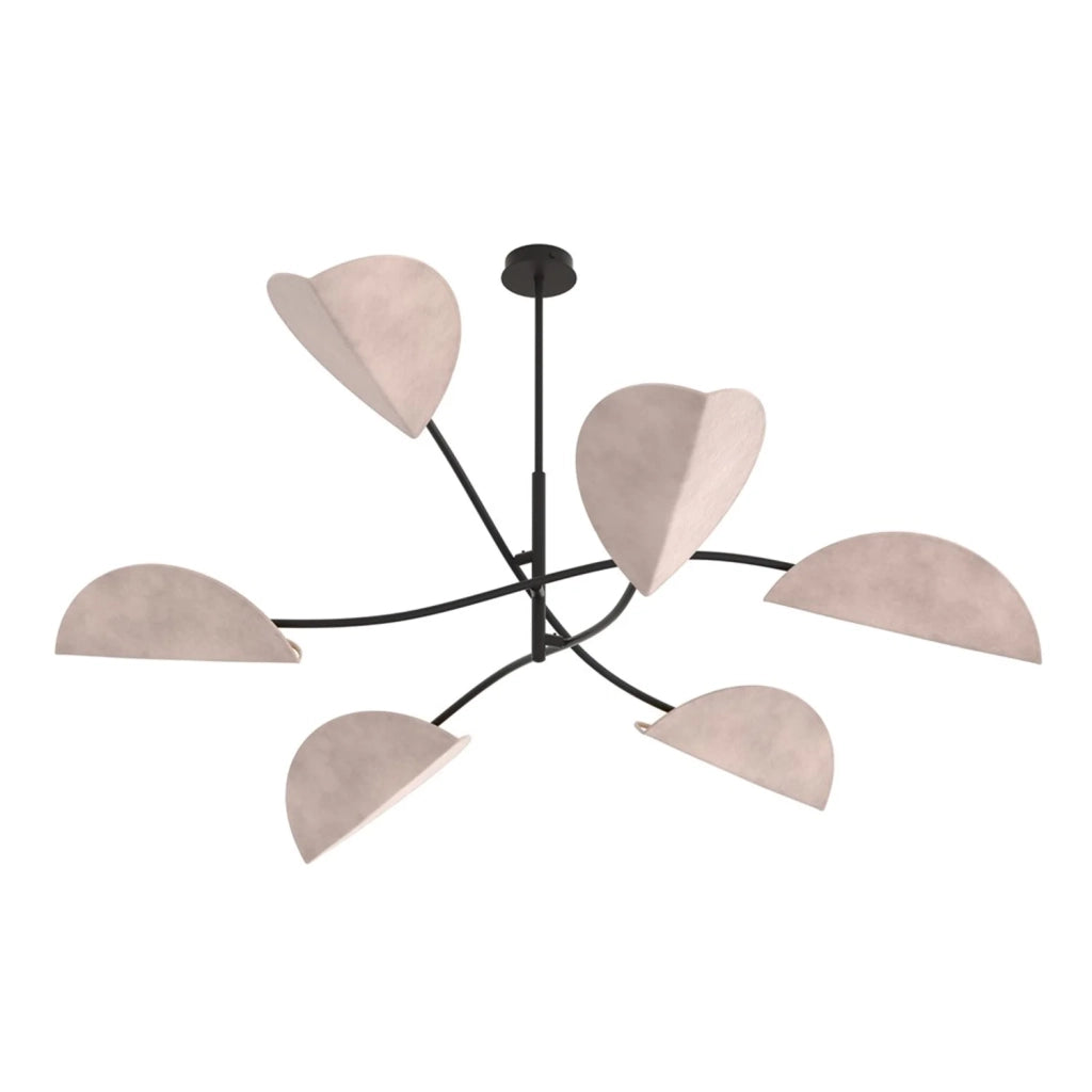 Plafoniera Moderna Ares Acciaio Nero Grigio 6 Luci E14 Ip20