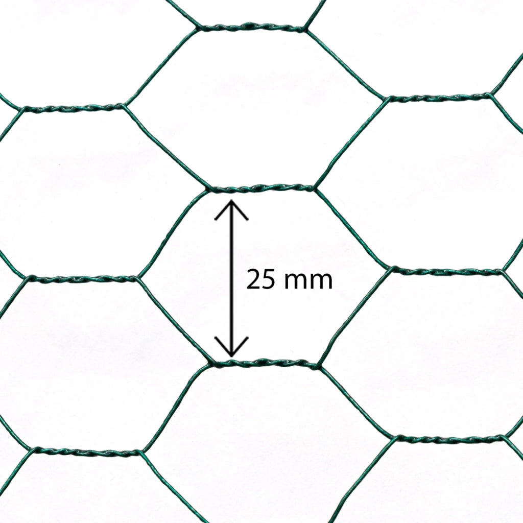 IDMarket - Rete metallica per polli rete verdi 1x25 m, rete a tripla torsione 25 mm, recinto flessibile per giardini di animali