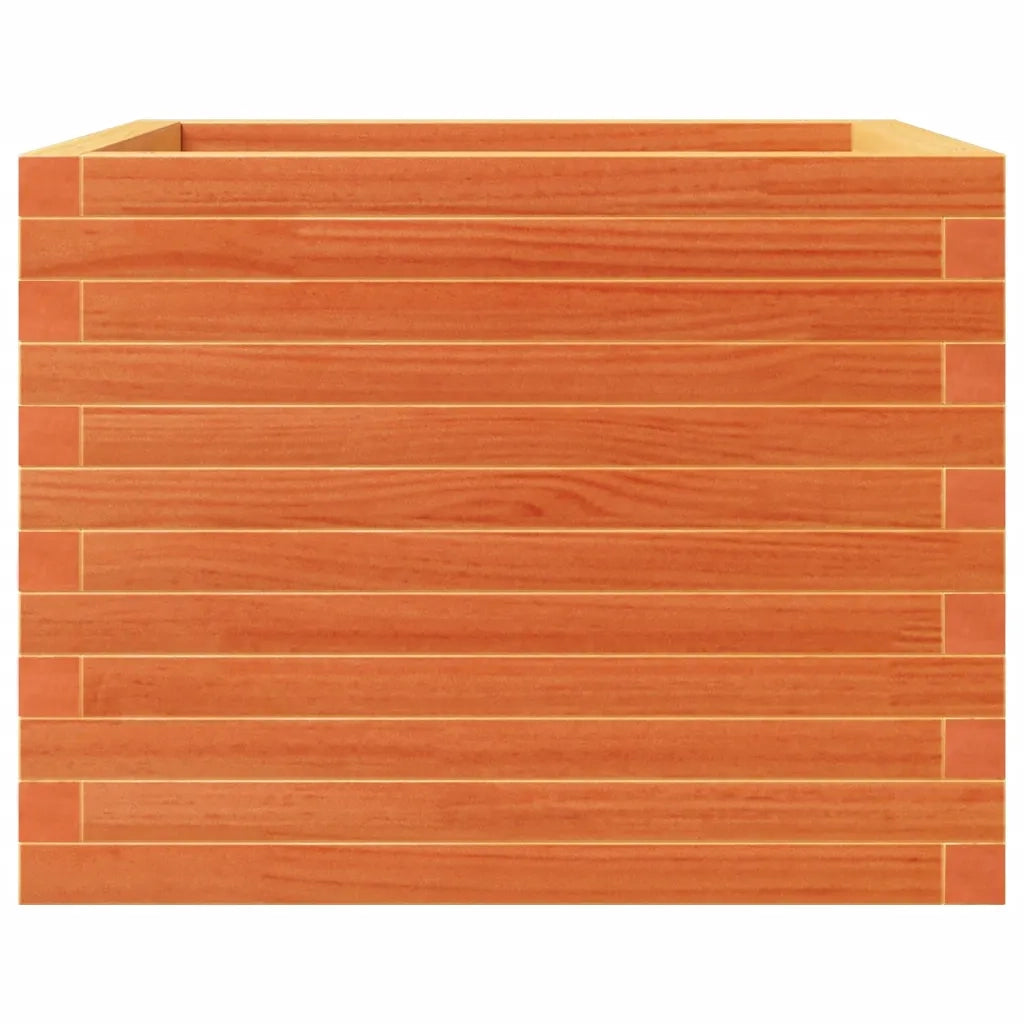 Fioriera | Cassetta per fiori | Vaso Giardino Marrone Cera 60x60x46 cm Legno Massello Pino