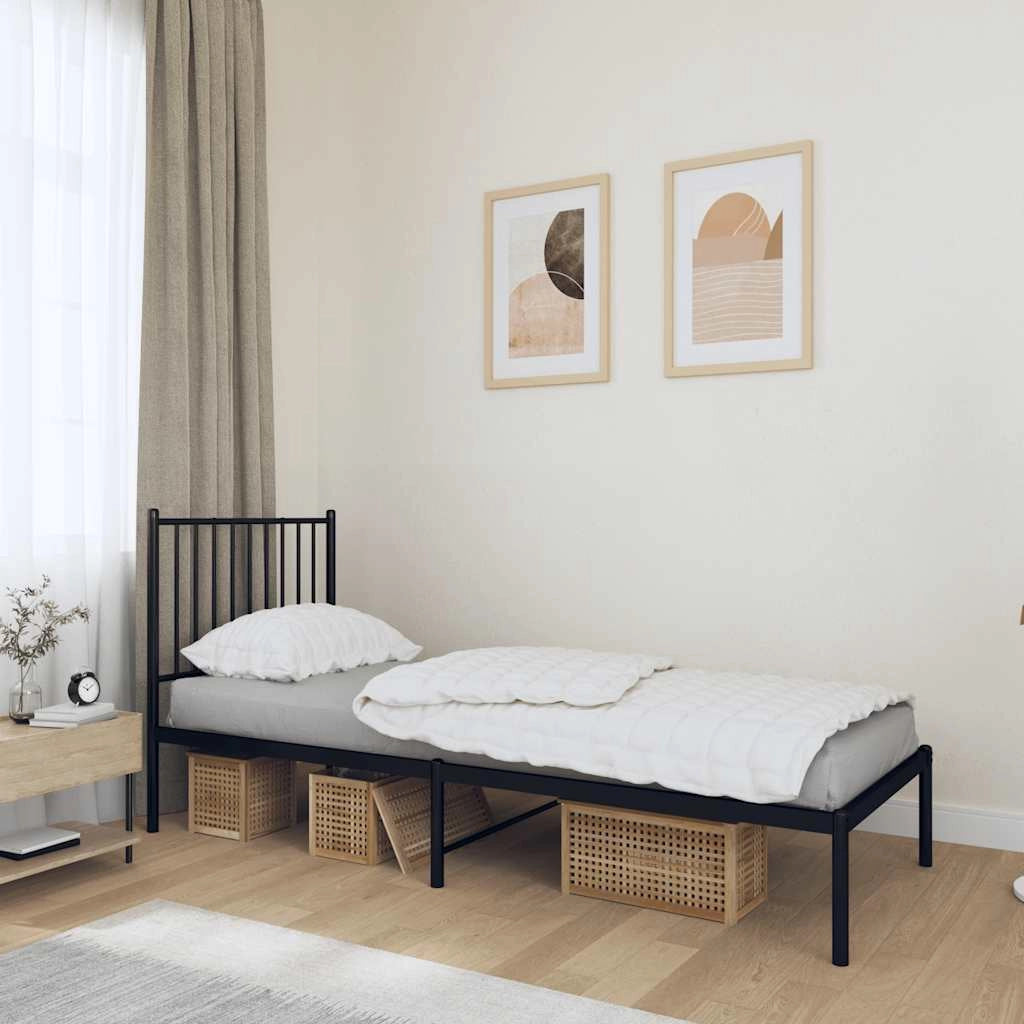 Giroletto con Testiera in Metallo Nero 75x190 cmcod mxl 81792