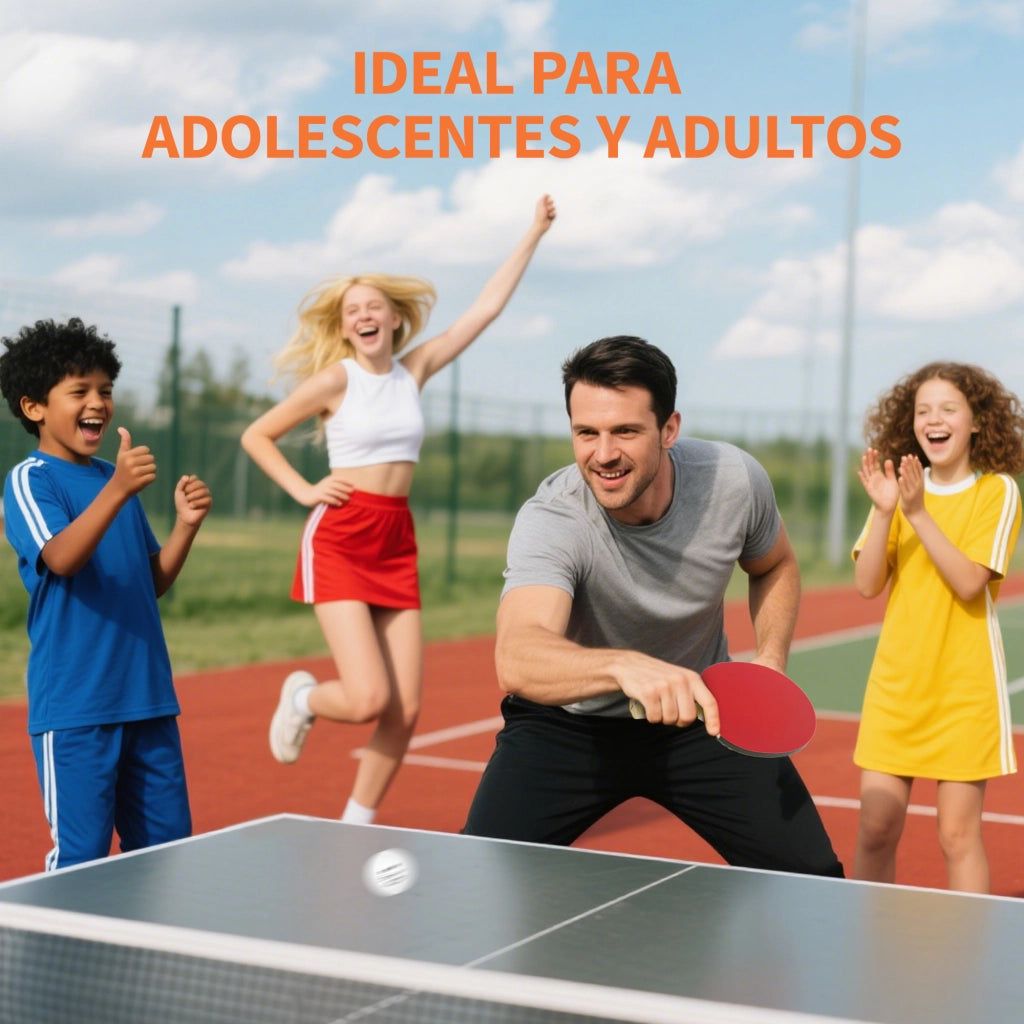 Tavolo da Ping Pong con 4 Racchette, 8 Palline e Custodia ¨C zephmum ¨C Rosso
