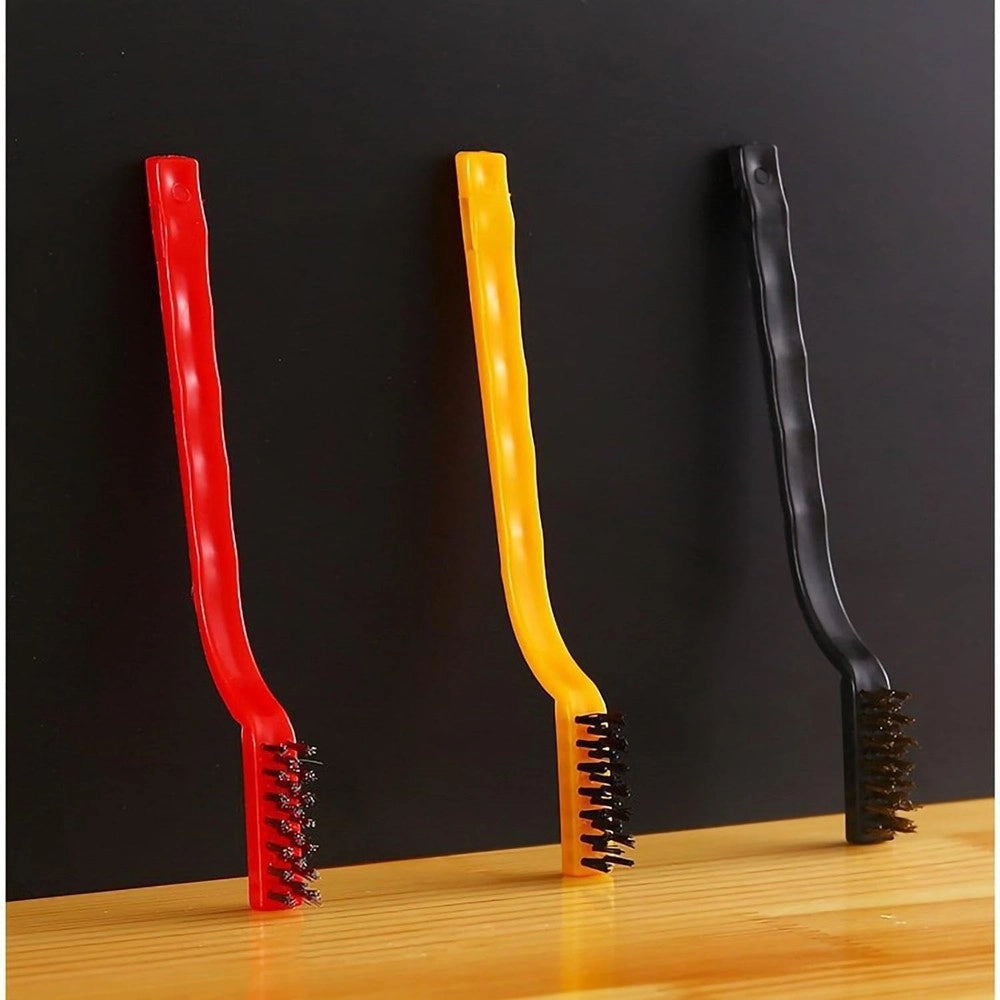 Trade Shop - Set Di 3 Spazzole In Nylon Antiruggine Per Pulizia Del Filo Di Acciaio Per Stufe -