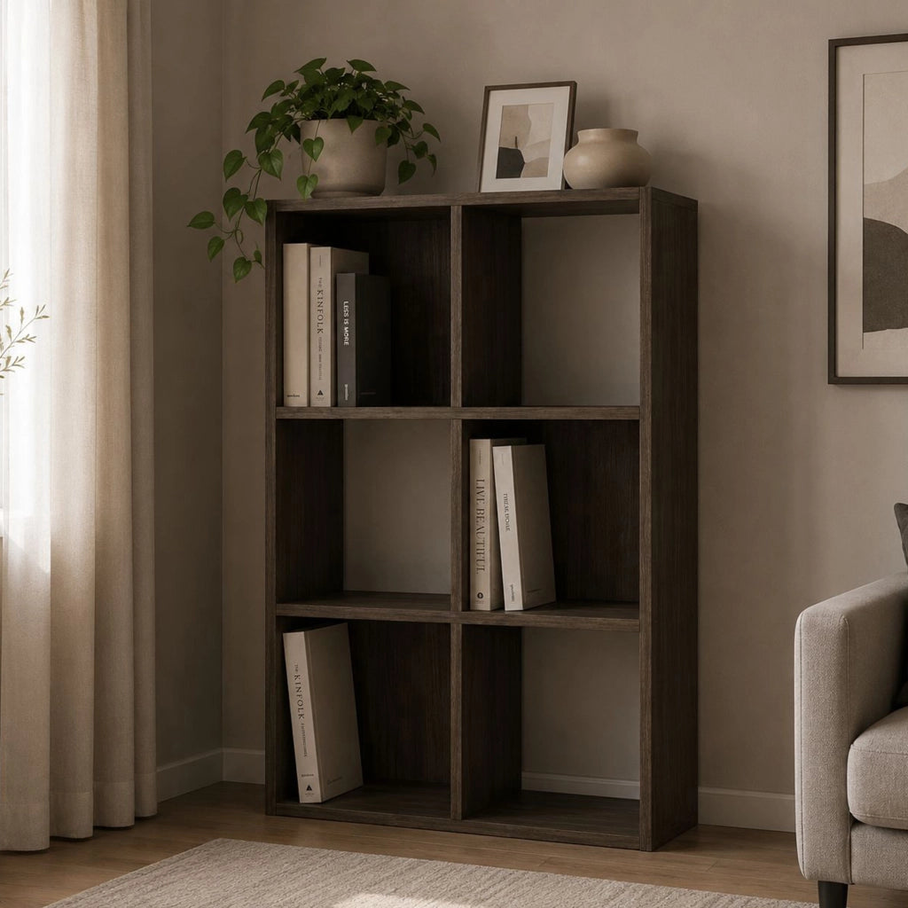 Biblioteca Lifasa, Libreria 4 Ripiani, 61x30x91h cm Marrone Noce