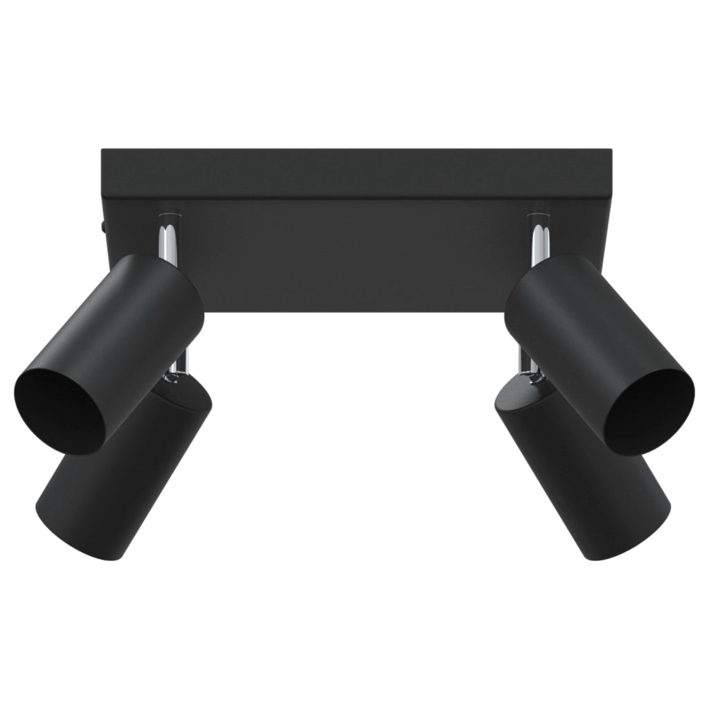 Faretto da soffitto 4 Vie Regolabile Nero GU10