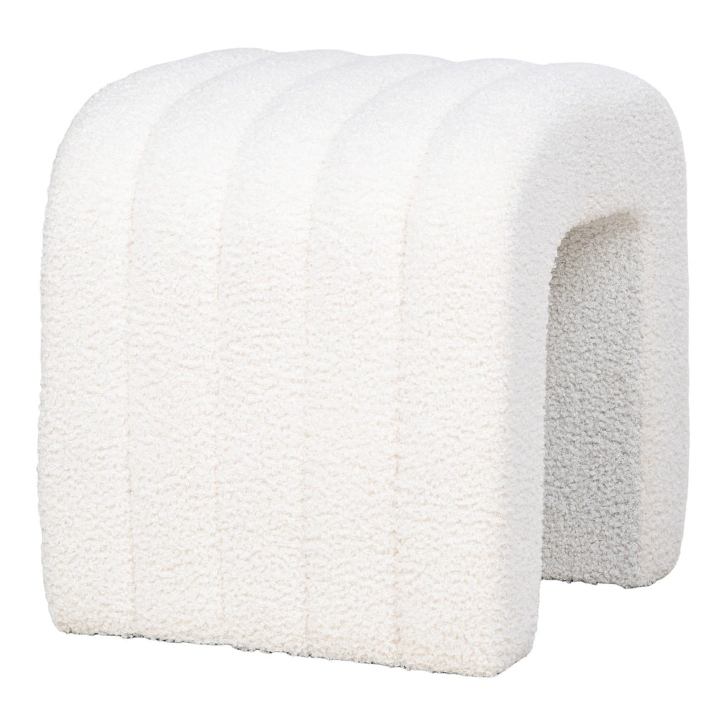 Pouf Colma, Bianco, Poliestere, 42x42x36 cm
