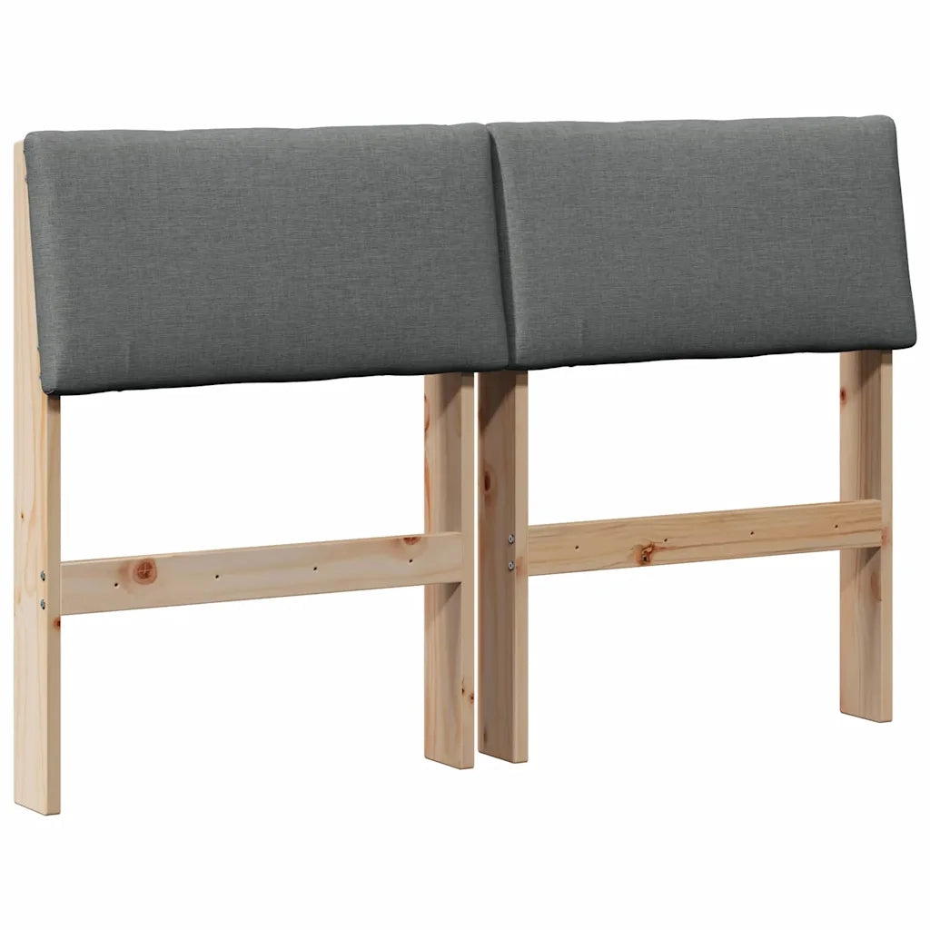 Testiera imbottita Grigio scuro 120 cm Pino massello
