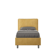 BS COM Letto singolo senza rete imbottito 90x210 microfibra ocra