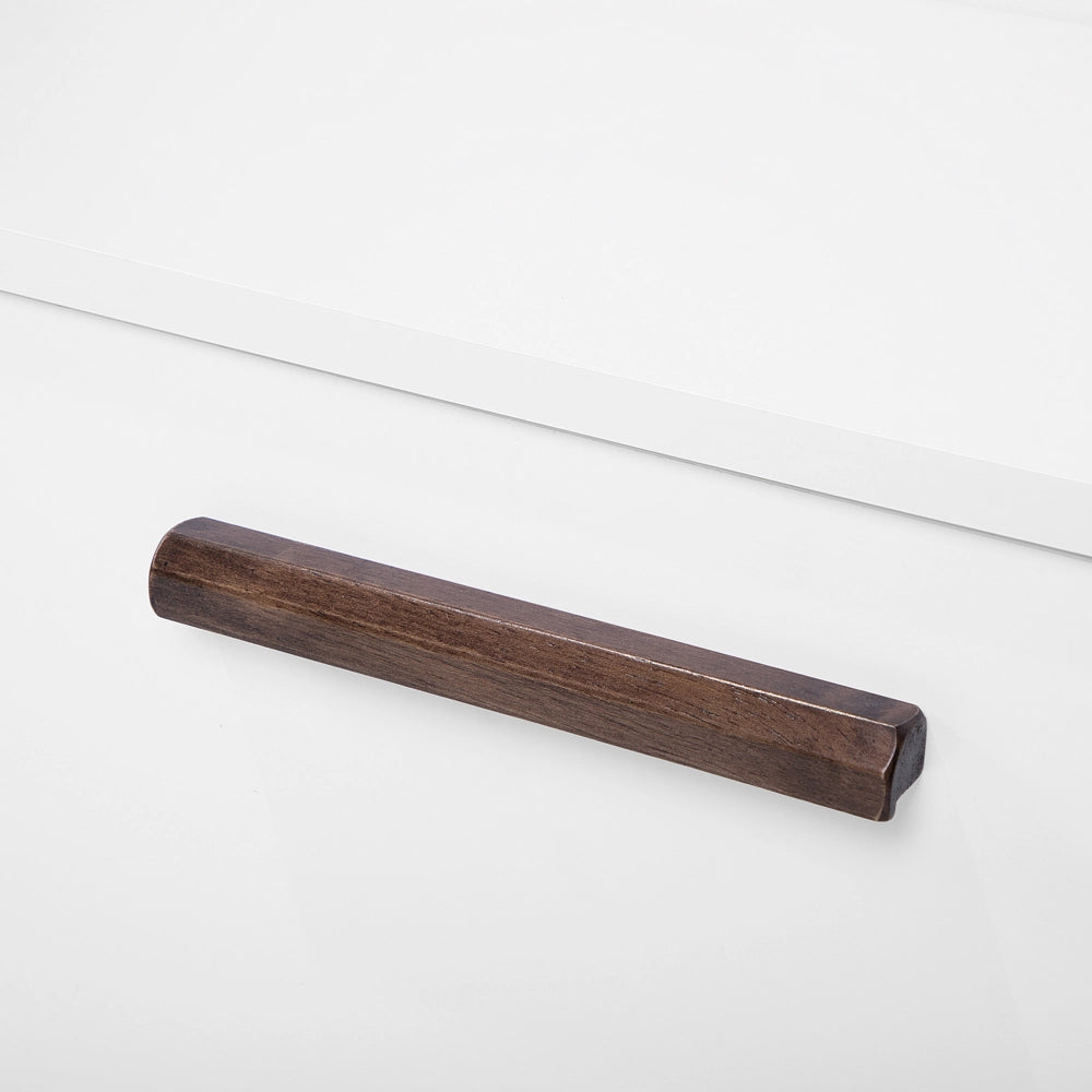 Mobile TV bianco con legno scuro per TV fino a 78ʺ con 2 ripiani