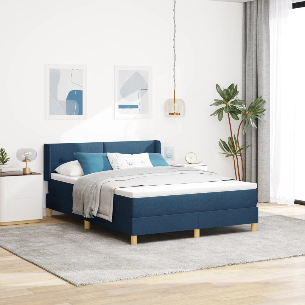 Letto a molle blu con materasso 160x200 cm