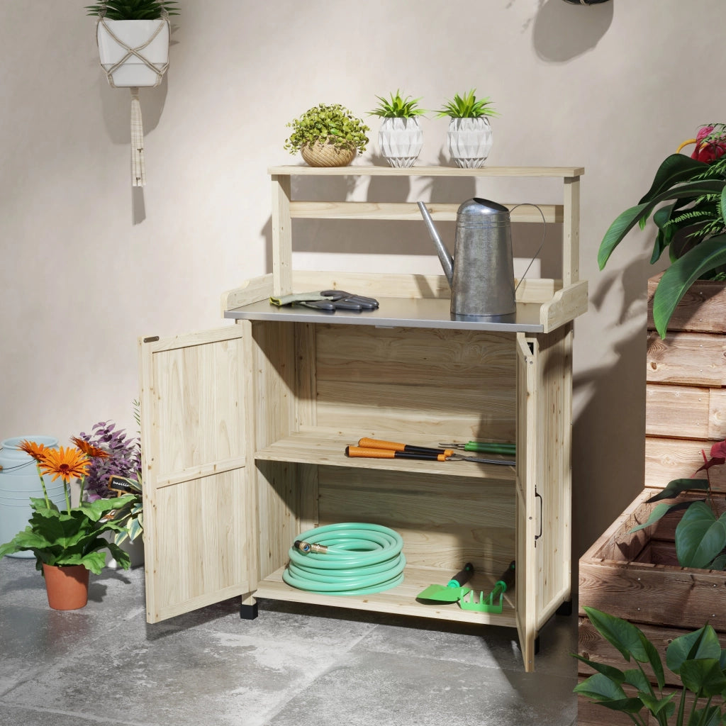 Tavolo da giardino ¨C zephmum ¨C legno naturale 90.5x41x124.5cm