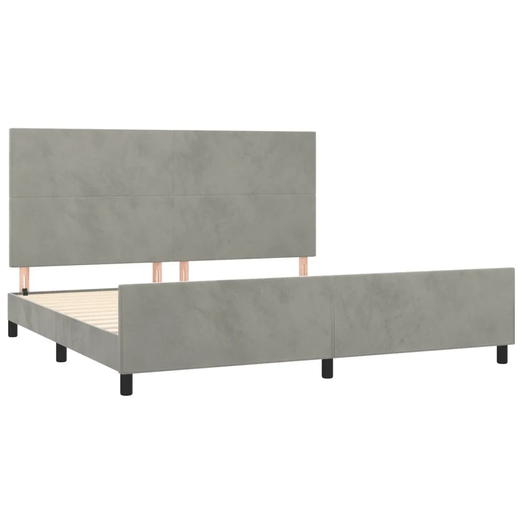 Giroletto senza Materasso Grigio Chiaro 200x200 cm Velluto 3125653