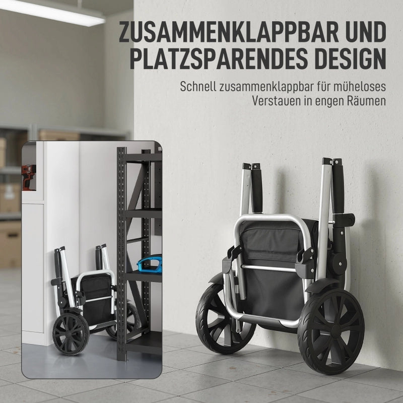 CARRELLO PORTASPESA 3 in 1 pieghevole 40 L Alluminio Nero