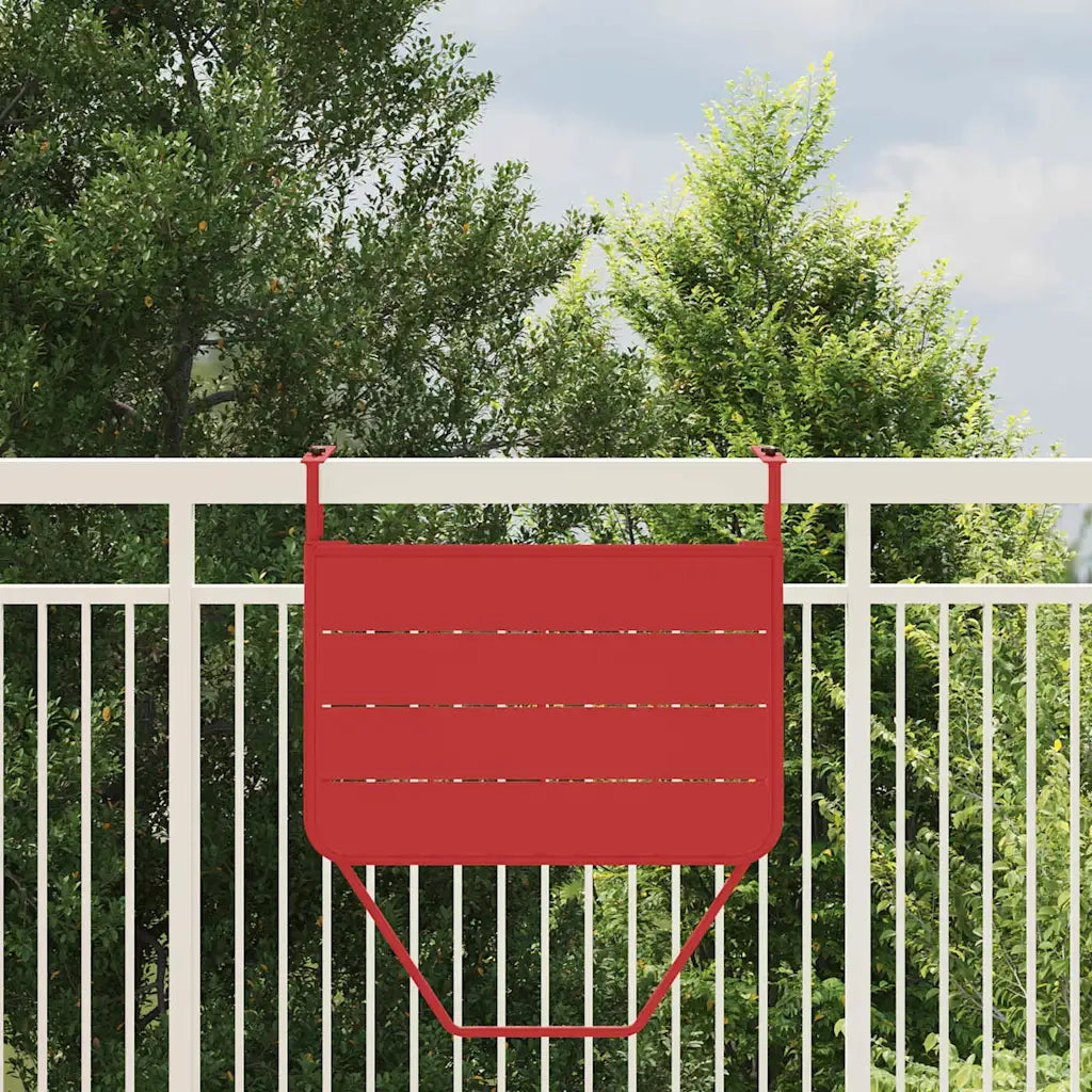Tavolo Appeso da Balcone Rosso 60 x 39 x 65 cm Acciaio 42008078